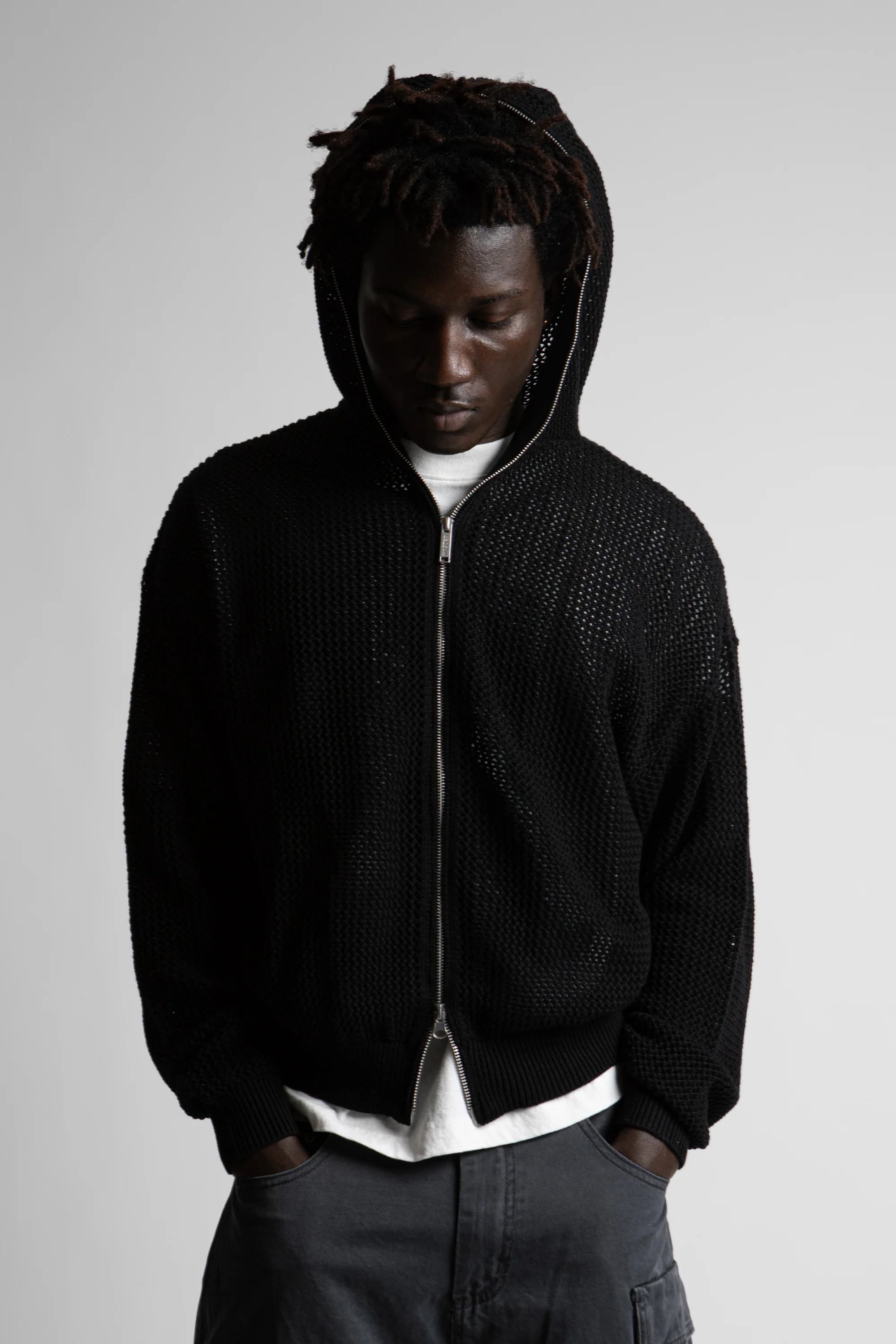 Hoodie Zip Knit Loose Realm - Image 10